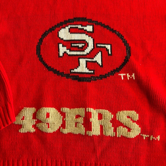 NFL Kids San Francisco 49ers Red Knit Sweater Pullover Size L 14-16 - Picture 2 of 7